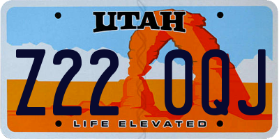 UT license plate Z220QJ