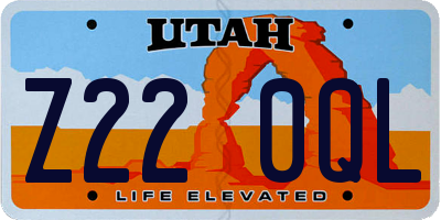 UT license plate Z220QL