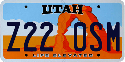 UT license plate Z220SM
