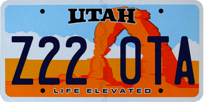 UT license plate Z220TA
