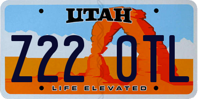 UT license plate Z220TL