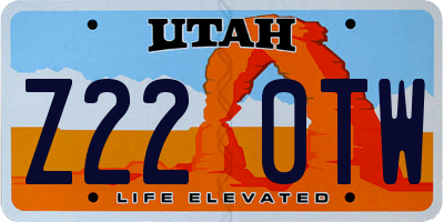 UT license plate Z220TW