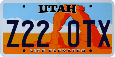 UT license plate Z220TX