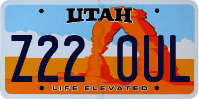 UT license plate Z220UL