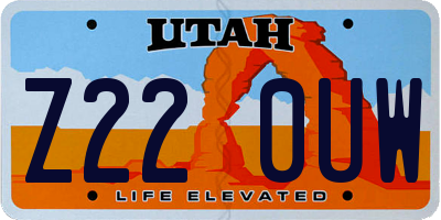 UT license plate Z220UW