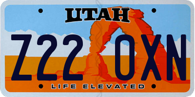 UT license plate Z220XN