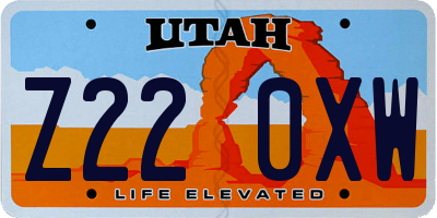 UT license plate Z220XW