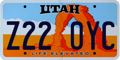 UT license plate Z220YC