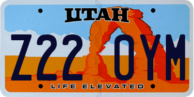 UT license plate Z220YM