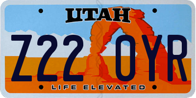 UT license plate Z220YR