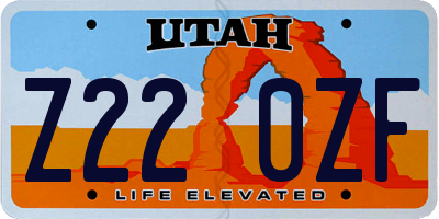 UT license plate Z220ZF