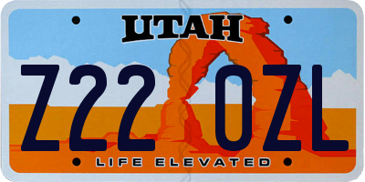 UT license plate Z220ZL
