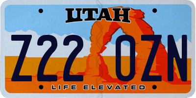 UT license plate Z220ZN