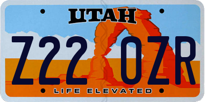 UT license plate Z220ZR