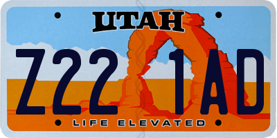 UT license plate Z221AD
