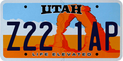 UT license plate Z221AP