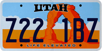 UT license plate Z221BZ