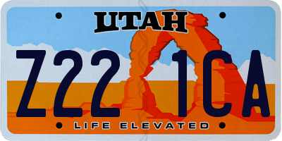 UT license plate Z221CA
