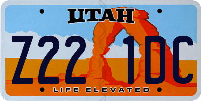 UT license plate Z221DC