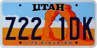 UT license plate Z221DK