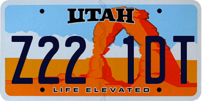 UT license plate Z221DT