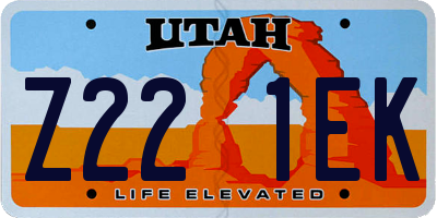 UT license plate Z221EK
