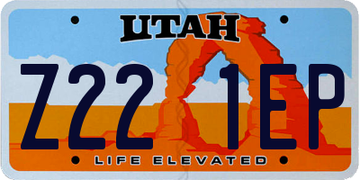 UT license plate Z221EP