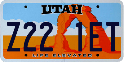 UT license plate Z221ET