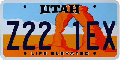 UT license plate Z221EX