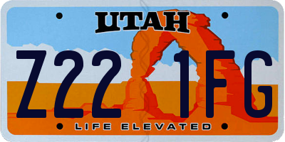 UT license plate Z221FG
