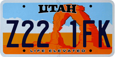 UT license plate Z221FK