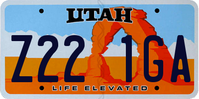 UT license plate Z221GA