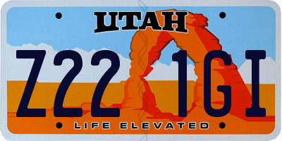 UT license plate Z221GI