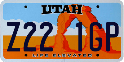 UT license plate Z221GP