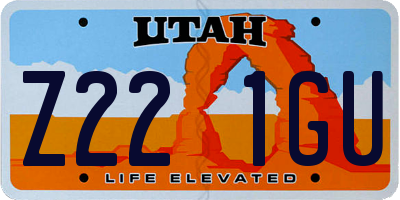 UT license plate Z221GU
