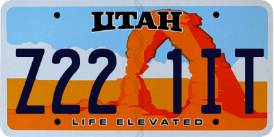 UT license plate Z221IT