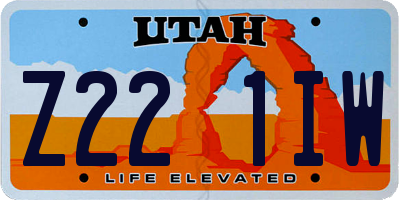 UT license plate Z221IW