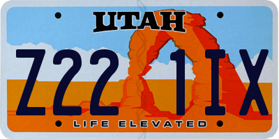 UT license plate Z221IX