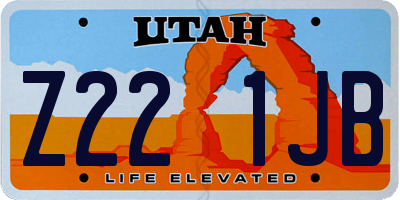 UT license plate Z221JB