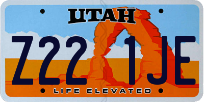 UT license plate Z221JE