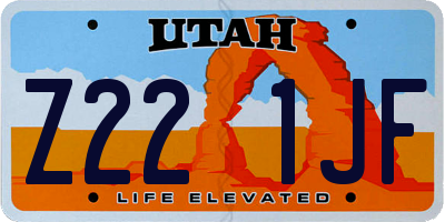 UT license plate Z221JF