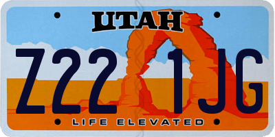 UT license plate Z221JG