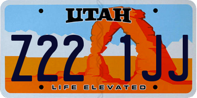 UT license plate Z221JJ