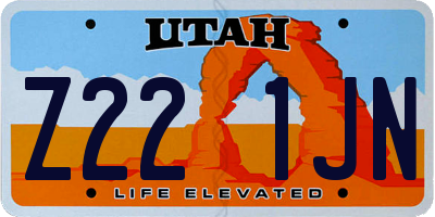 UT license plate Z221JN