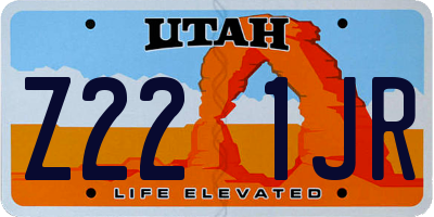 UT license plate Z221JR