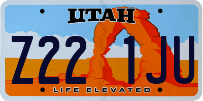 UT license plate Z221JU