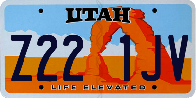 UT license plate Z221JV