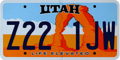 UT license plate Z221JW
