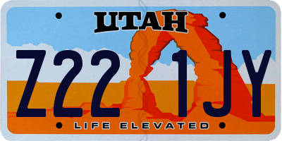 UT license plate Z221JY