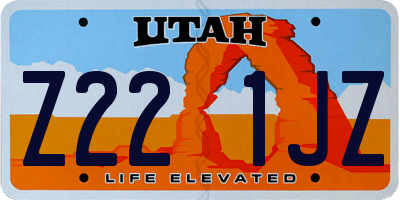 UT license plate Z221JZ
